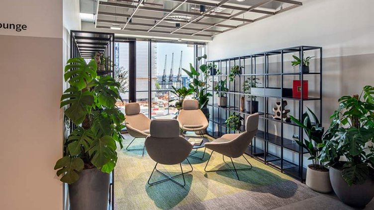 Breakout area inside a nicely designed office