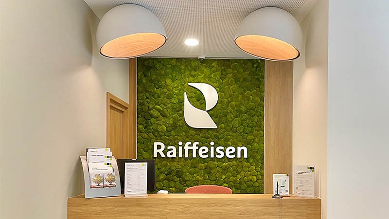 Reception view of Raiffeisen Bank Switzerland