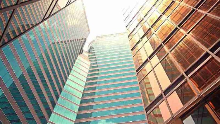 Beautiful architecture of high rise commercial office building