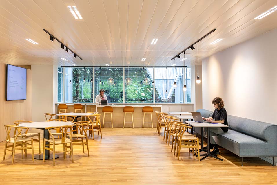 People are working in Modern office