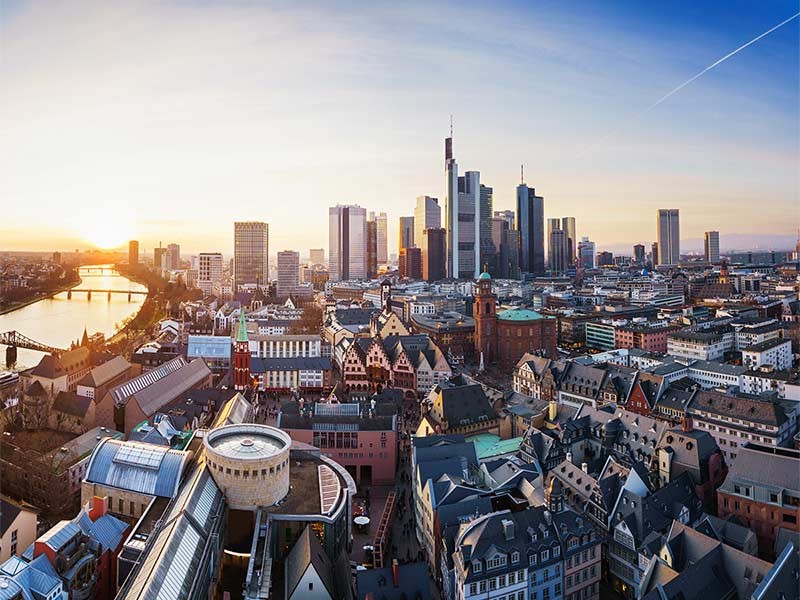 Frankfurt am Main in the evening