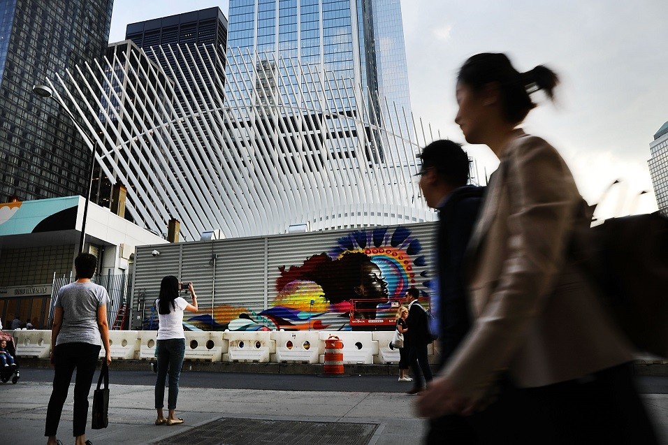 A mural at world trade centre